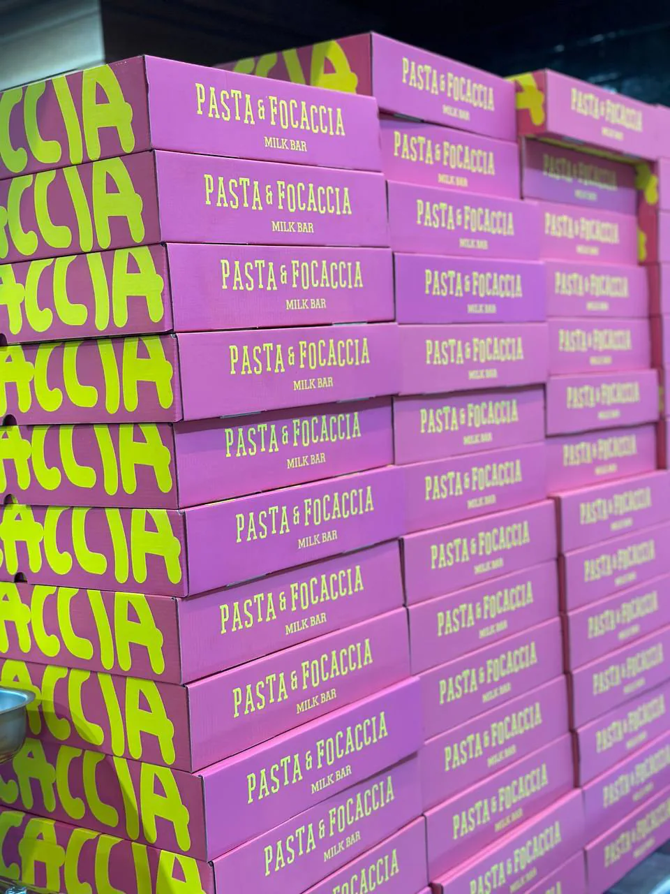 Food service packaging with custom print — Sabona project for Milk Bar