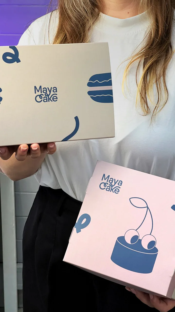 Printed packaging with custom print — Sabona project for Maya Cake