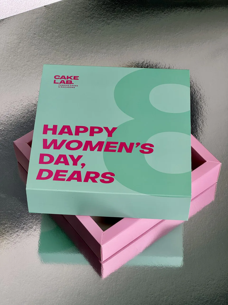 Drawer & lid-bottom boxes with custom print — Sabona project for Cake Lab